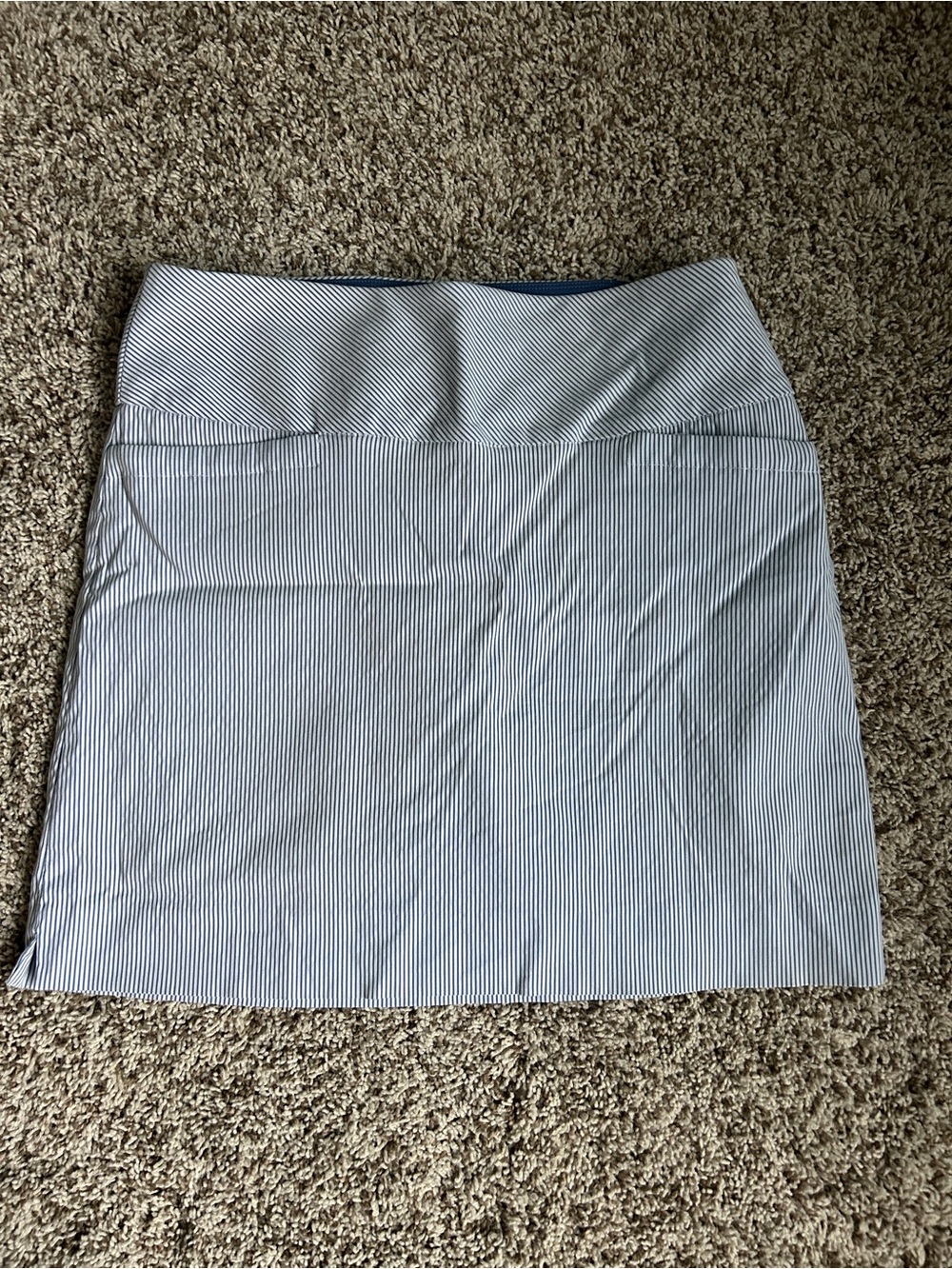 Women’s Blue and White Striped A-Line Skirt